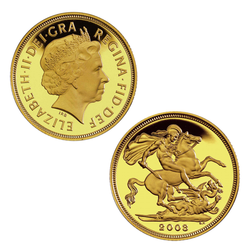 ELISABETTA II 1 Sterlina oro fior di conio anno 2003